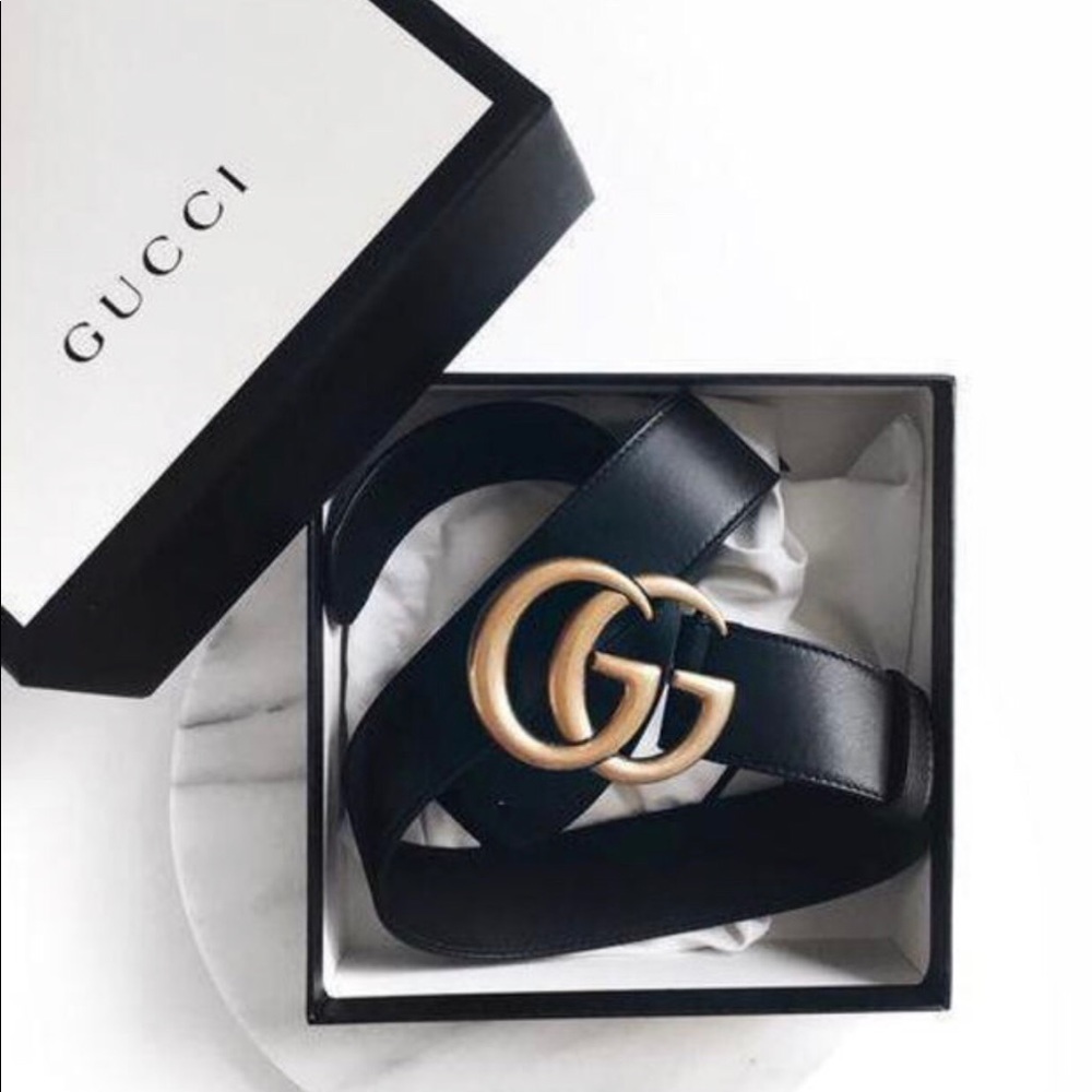 Authentic Double G Leather Gucci Belt